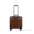 Brown PU animal skin boarding luggage